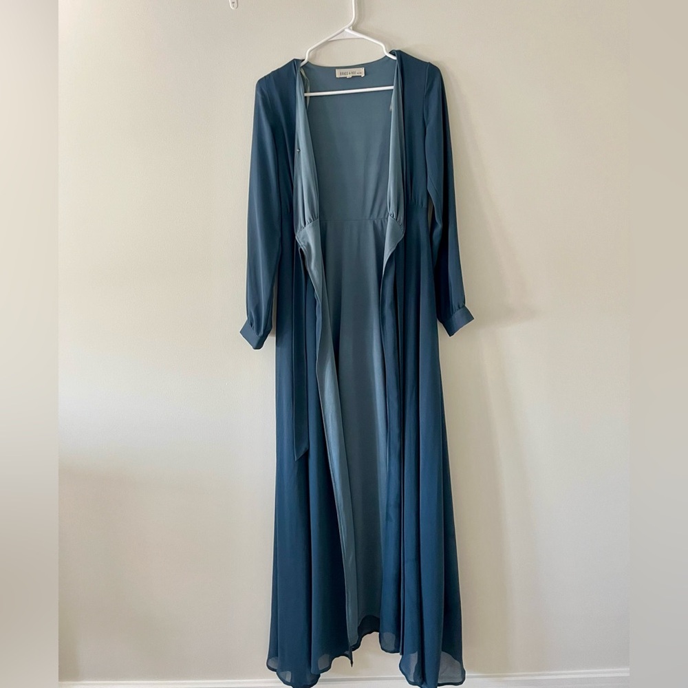 NOT FOR SALE- Dark Teal Long Sleeve Maxi Wrap Dress
